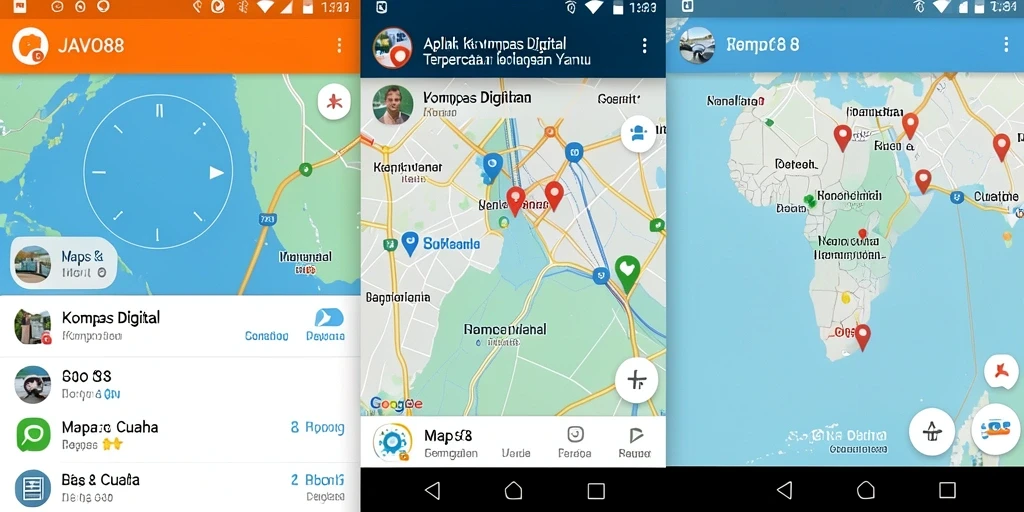 Tampilan antarmuka dan fitur kompas digital JAVO88 yang memudahkan navigasi.