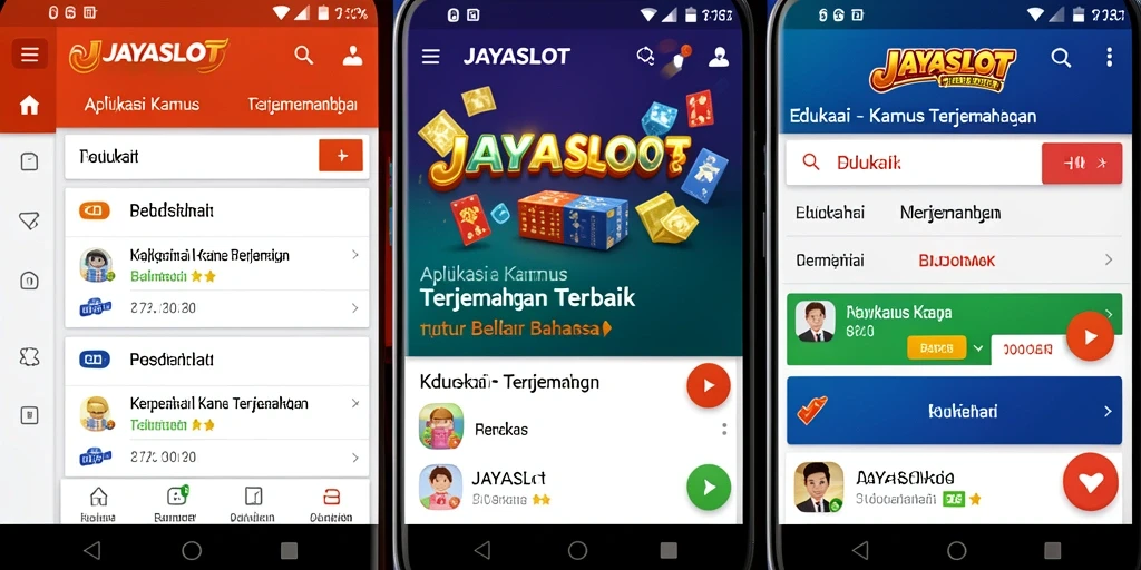 Screenshot antarmuka JAYASLOT menunjukkan fungsi Kamus Terjemahan yang intuitif.