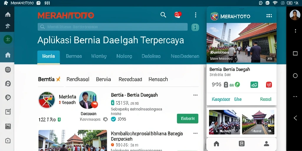 Tampilan antarmuka aplikasi MERAHTOTO yang modern dan informatif.